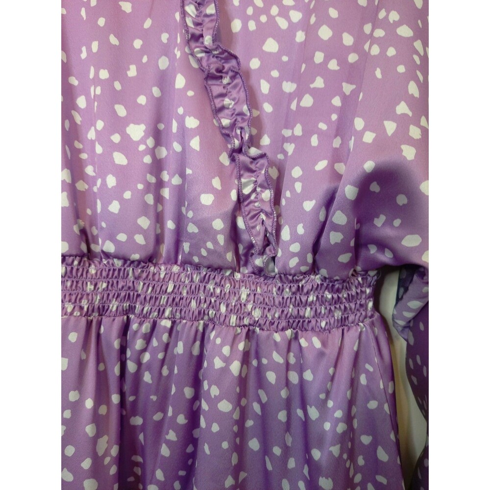 Women's Floral Boho MIni Dress Size Medium Purple Lilac - Picture 6 of 11